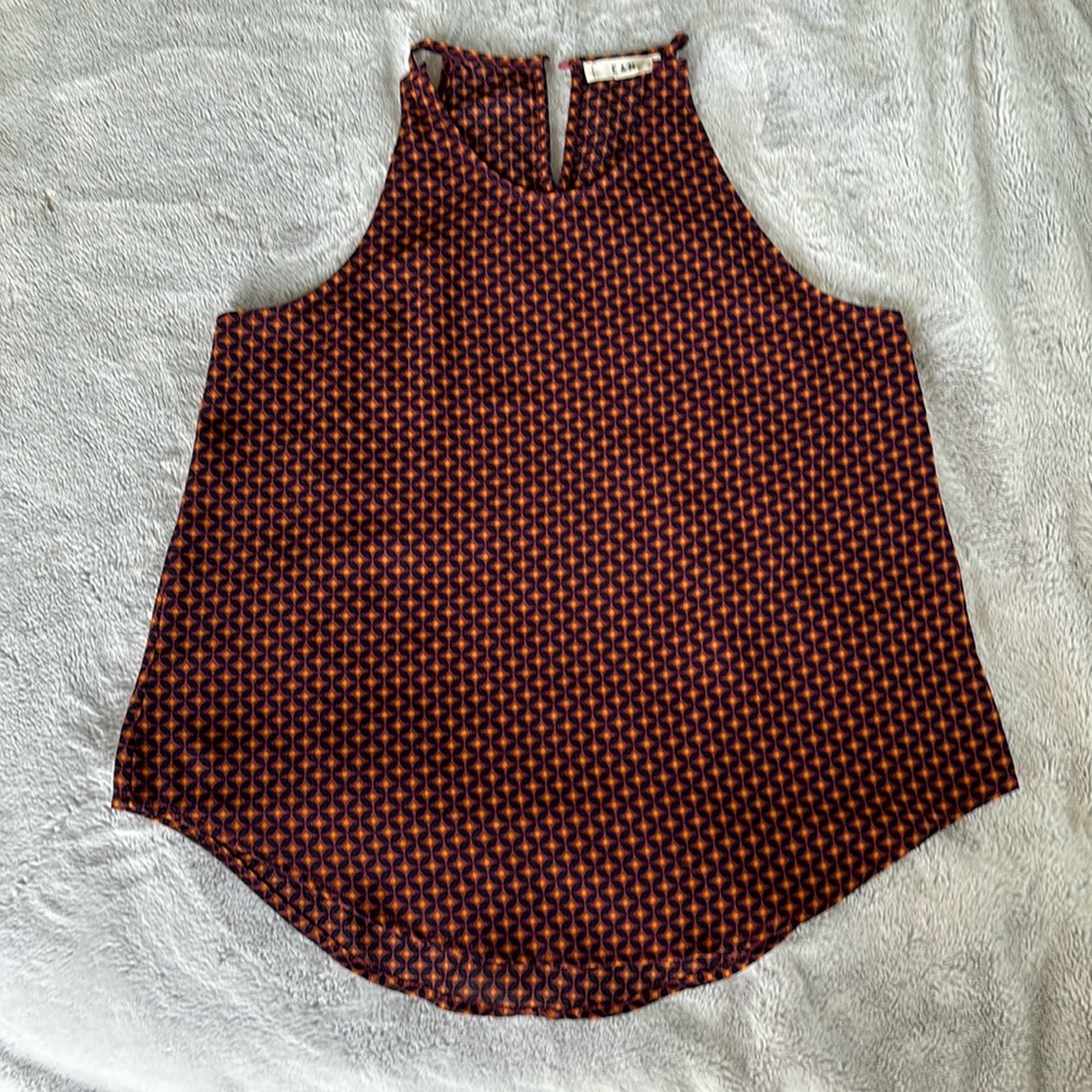 High neck flowy tank top E & M